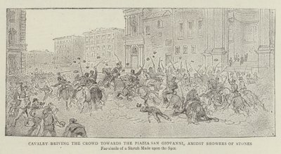 يقود الفرسان الحشد نحو ساحة سان جيوفاني وسط زخات من الأحجار بواسطة جيمس أ. شيرمان